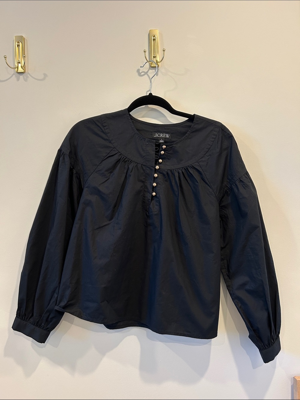J.Crew Black Cotton Top Sz S